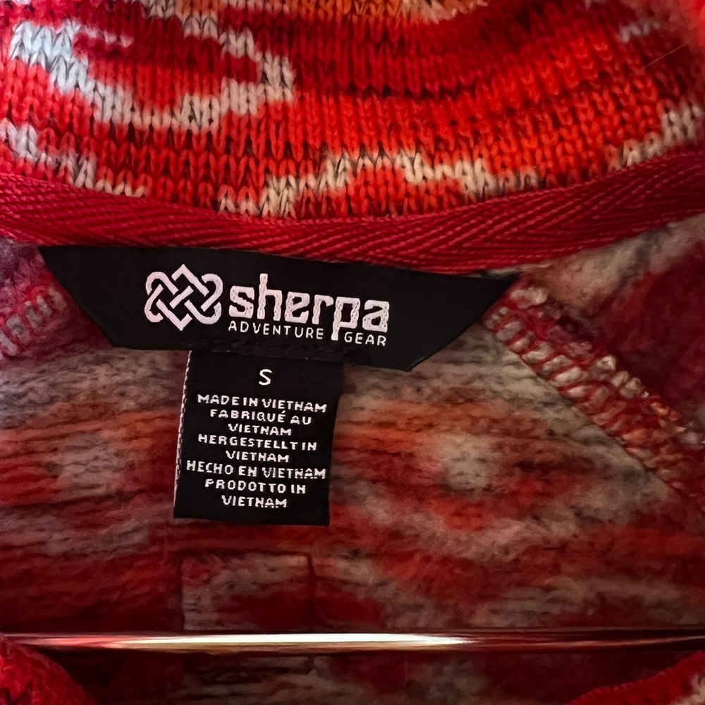 Women's Red Patterned Sweater - Picture 9 of 15